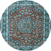 Round Persian Light Blue Traditional Rug, tr4415lblu