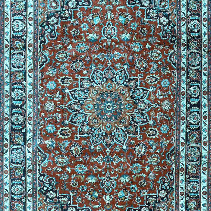 Machine Washable Persian Light Blue Traditional Rug, wshtr4415lblu