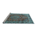 Sideview of Machine Washable Persian Light Blue Traditional Rug, wshtr4415lblu