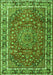 Serging Thickness of Machine Washable Persian Green Traditional Area Rugs, wshtr4415grn