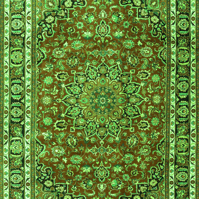 Serging Thickness of Machine Washable Persian Green Traditional Area Rugs, wshtr4415grn