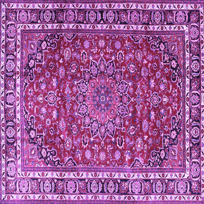 Square Machine Washable Persian Purple Traditional Area Rugs, wshtr4415pur