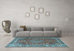 Machine Washable Persian Light Blue Traditional Rug in a Living Room, wshtr4415lblu