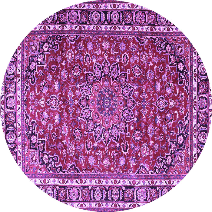 Round Persian Purple Traditional Rug, tr4415pur
