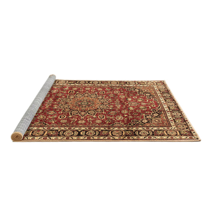 Sideview of Machine Washable Persian Brown Traditional Rug, wshtr4415brn