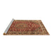 Sideview of Machine Washable Persian Brown Traditional Rug, wshtr4415brn