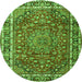 Machine Washable Persian Green Traditional Area Rugs, wshtr4415grn