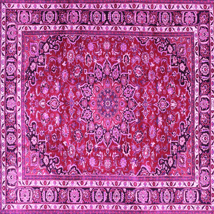 Square Machine Washable Persian Pink Traditional Rug, wshtr4415pnk