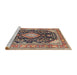 Sideview of Machine Washable Traditional Red Brown Rug, wshtr4416