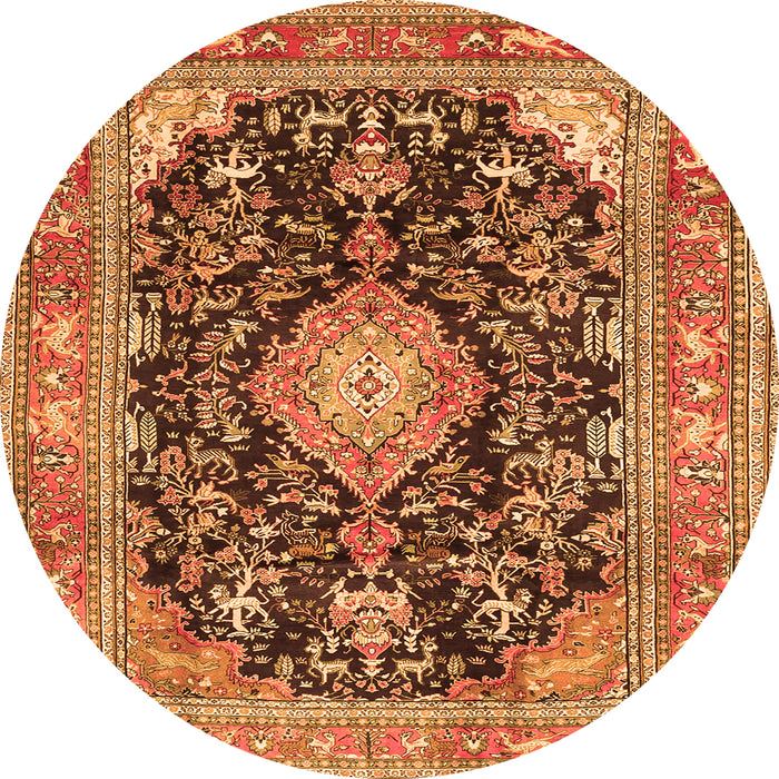 Machine Washable Persian Orange Traditional Area Rugs, wshtr4416org