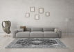 Machine Washable Persian Gray Traditional Rug in a Living Room,, wshtr4416gry