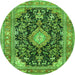 Square Persian Green Traditional Rug, tr4416grn