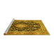 Sideview of Machine Washable Persian Yellow Traditional Rug, wshtr4416yw