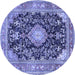 Round Persian Blue Traditional Rug, tr4416blu