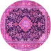 Round Persian Pink Traditional Rug, tr4416pnk