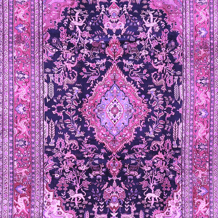 Machine Washable Persian Purple Traditional Area Rugs, wshtr4416pur