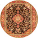 Square Persian Orange Traditional Rug, tr4416org