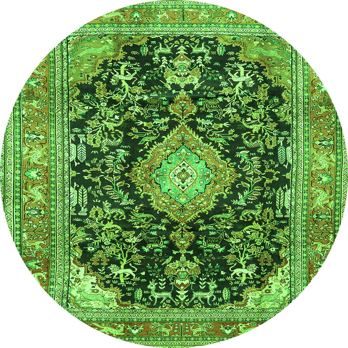 Machine Washable Persian Green Traditional Area Rugs, wshtr4416grn