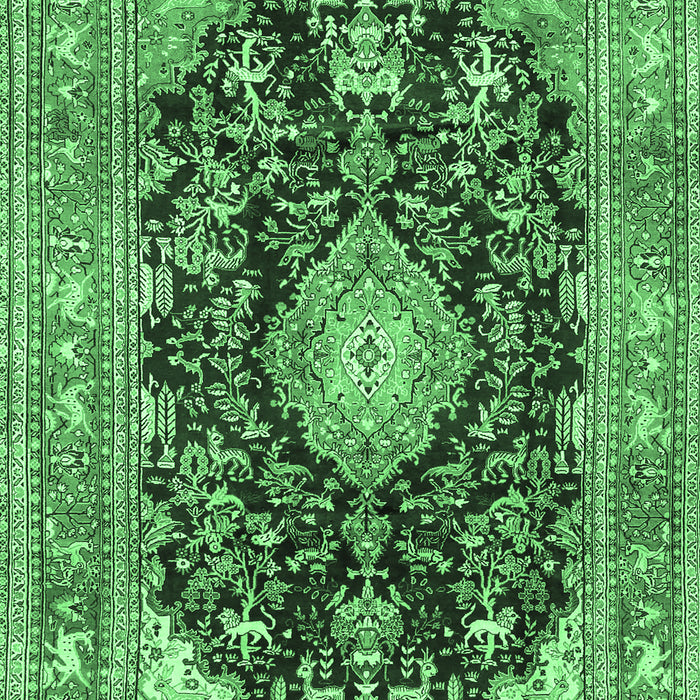 Machine Washable Persian Emerald Green Traditional Area Rugs, wshtr4416emgrn