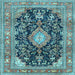 Square Machine Washable Persian Light Blue Traditional Rug, wshtr4416lblu