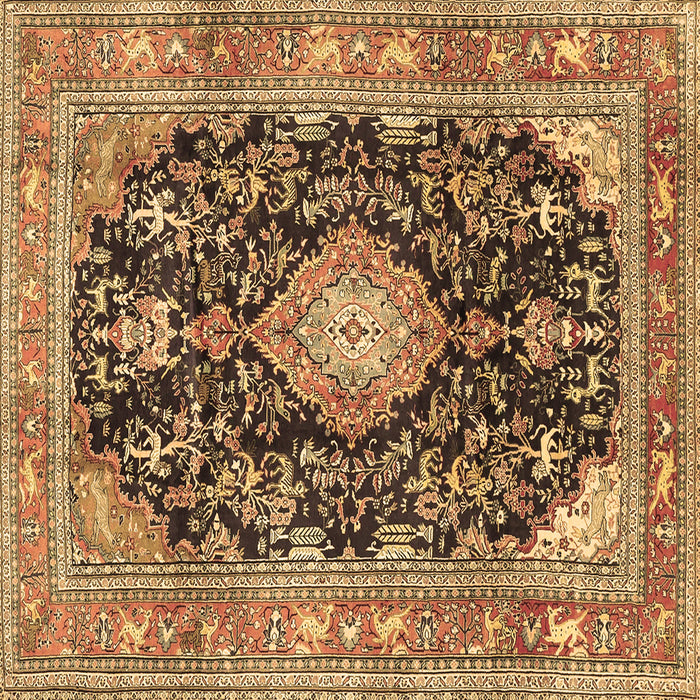 Square Persian Brown Traditional Rug, tr4416brn