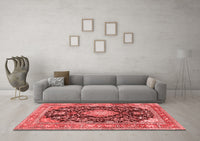 Machine Washable Persian Red Traditional Rug, wshtr4416red