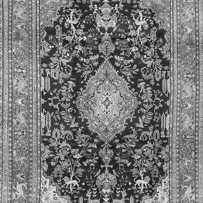 Serging Thickness of Machine Washable Persian Gray Traditional Rug, wshtr4416gry