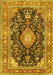 Machine Washable Persian Yellow Traditional Rug, wshtr4416yw