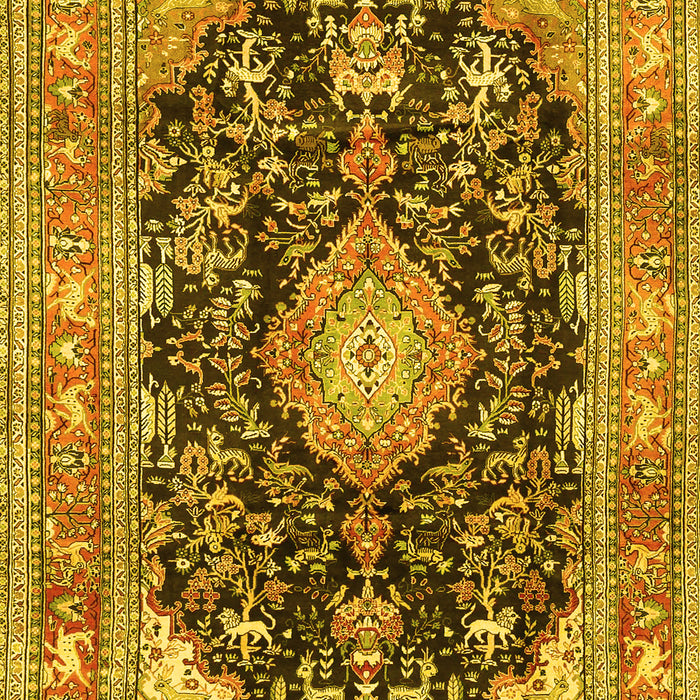 Machine Washable Persian Yellow Traditional Rug, wshtr4416yw