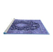 Sideview of Machine Washable Persian Blue Traditional Rug, wshtr4416blu