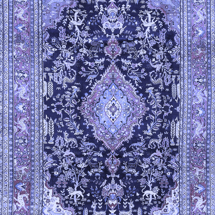 Machine Washable Persian Blue Traditional Rug, wshtr4416blu