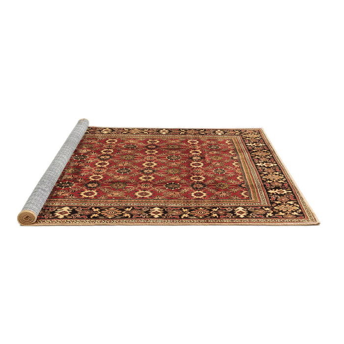 Sideview of Machine Washable Persian Brown Traditional Rug, wshtr4417brn