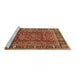 Sideview of Machine Washable Persian Brown Traditional Rug, wshtr4417brn