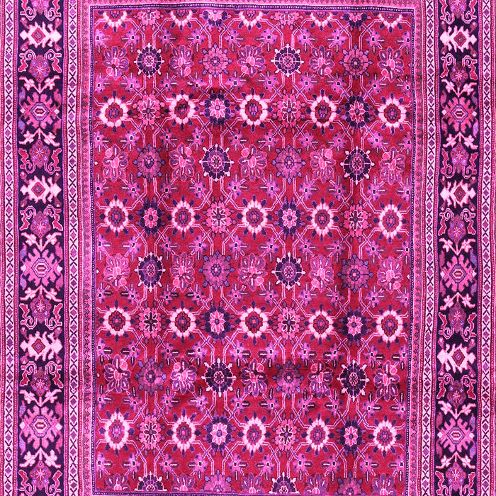 Machine Washable Persian Pink Traditional Rug, wshtr4417pnk