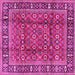 Square Machine Washable Persian Pink Traditional Rug, wshtr4417pnk