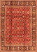 Serging Thickness of Machine Washable Persian Orange Traditional Area Rugs, wshtr4417org