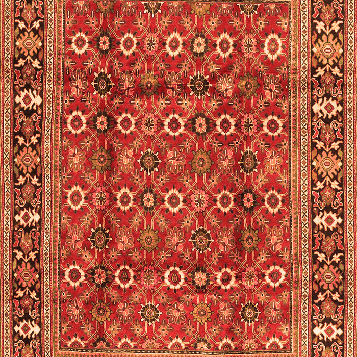 Serging Thickness of Machine Washable Persian Orange Traditional Area Rugs, wshtr4417org