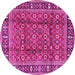 Round Persian Pink Traditional Rug, tr4417pnk