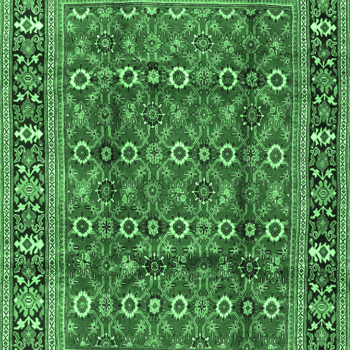 Machine Washable Persian Emerald Green Traditional Area Rugs, wshtr4417emgrn