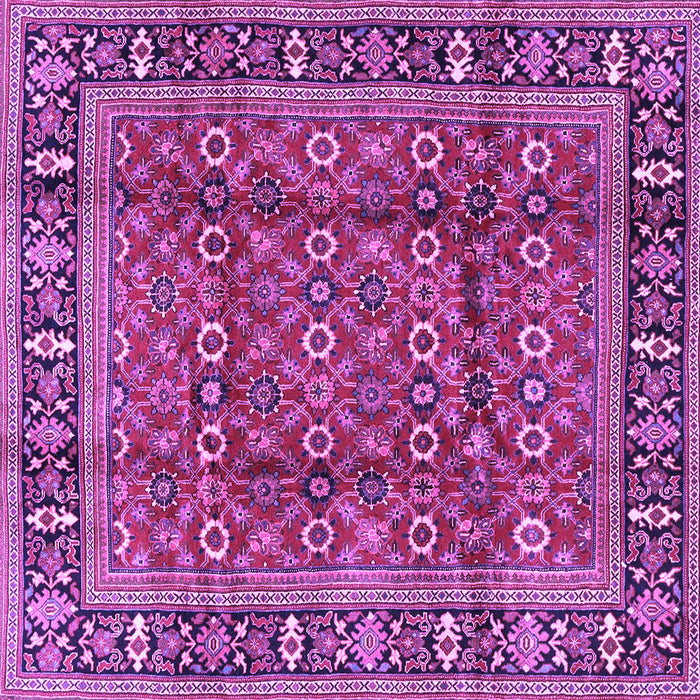 Square Machine Washable Persian Purple Traditional Area Rugs, wshtr4417pur