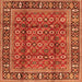 Serging Thickness of Persian Orange Traditional Rug, tr4417org