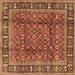 Square Machine Washable Persian Brown Traditional Rug, wshtr4417brn