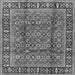 Round Machine Washable Persian Gray Traditional Rug, wshtr4417gry