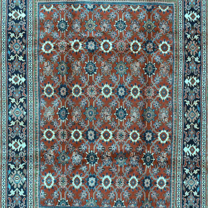 Machine Washable Persian Light Blue Traditional Rug, wshtr4417lblu