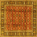 Square Machine Washable Persian Yellow Traditional Rug, wshtr4417yw