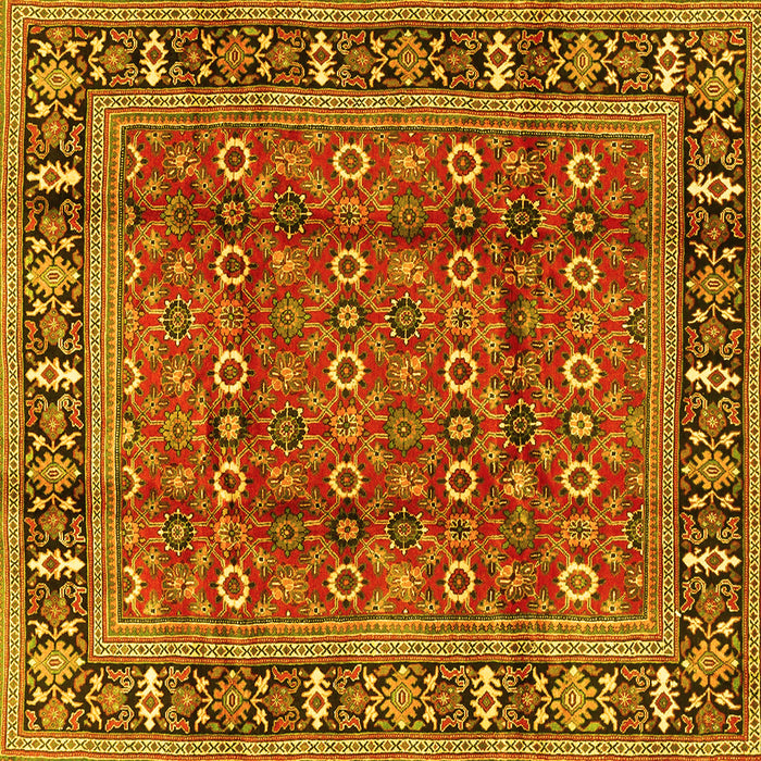 Square Persian Yellow Traditional Rug, tr4417yw