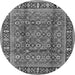 Machine Washable Persian Gray Traditional Rug, wshtr4417gry