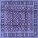 Square Persian Blue Traditional Rug, tr4417blu