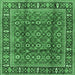 Square Machine Washable Persian Emerald Green Traditional Area Rugs, wshtr4417emgrn