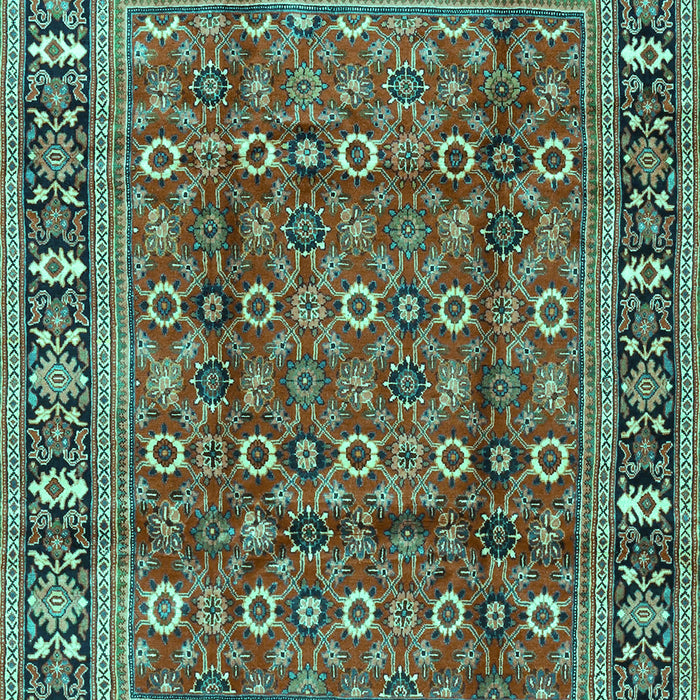 Machine Washable Persian Turquoise Traditional Area Rugs, wshtr4417turq